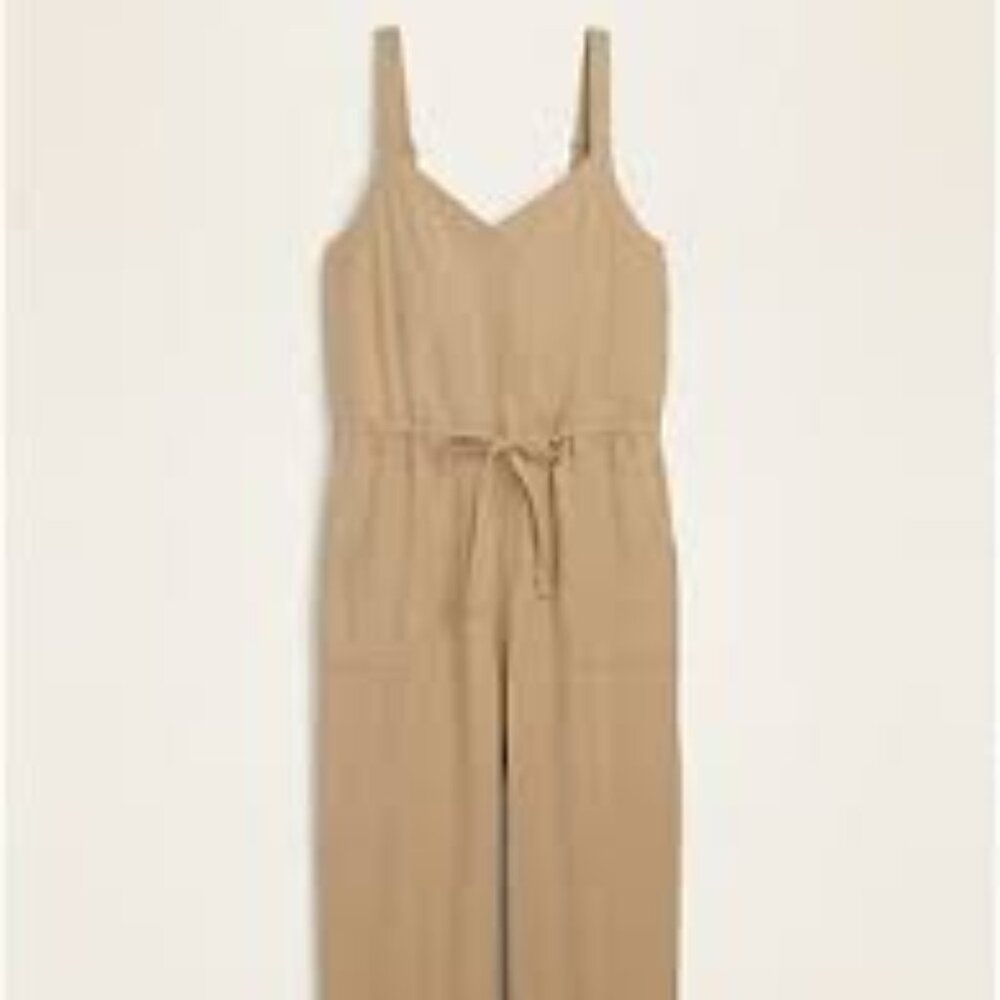 Like New Old Navy Soft-Woven Drawstring-Waist V-Neck Jumpsuit for Women Sz M - Picture 3 of 3